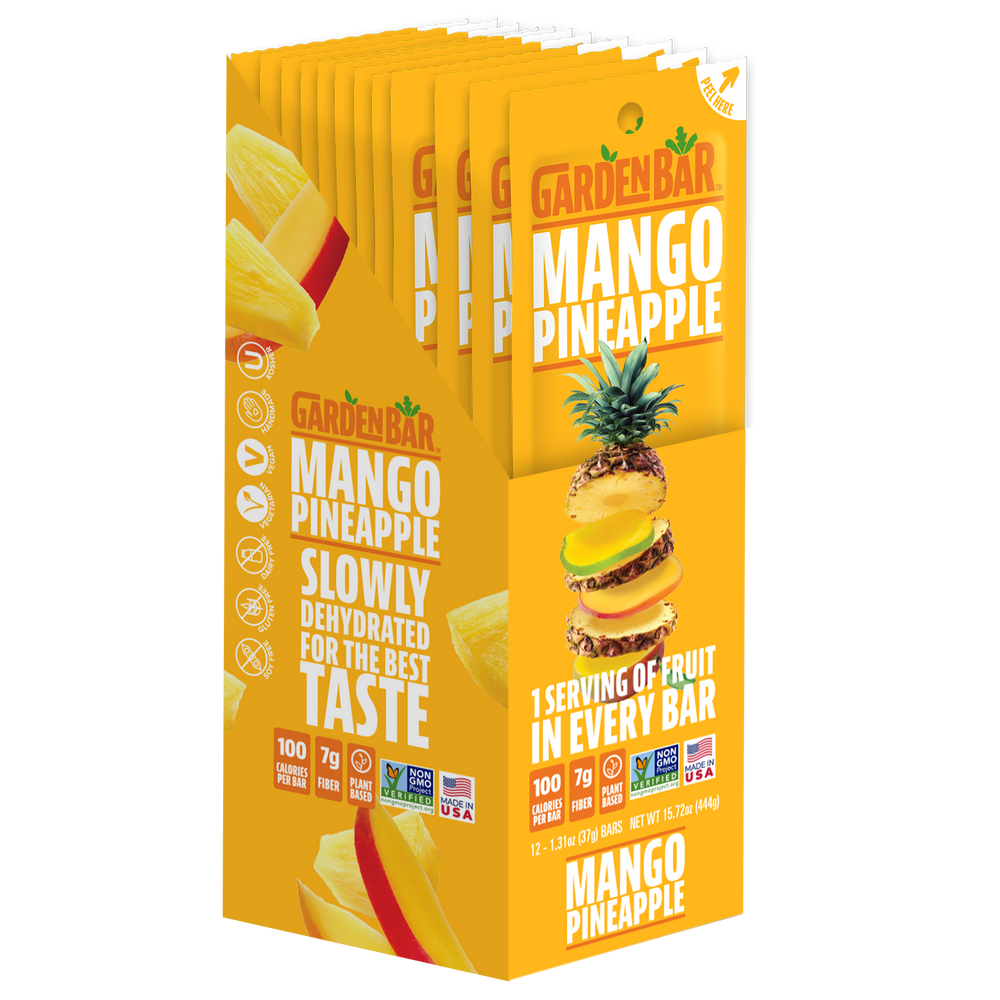 Earth Ranch Garden Bar Mango Pineapple Fruit Bar Dehydrated Fruit Snack